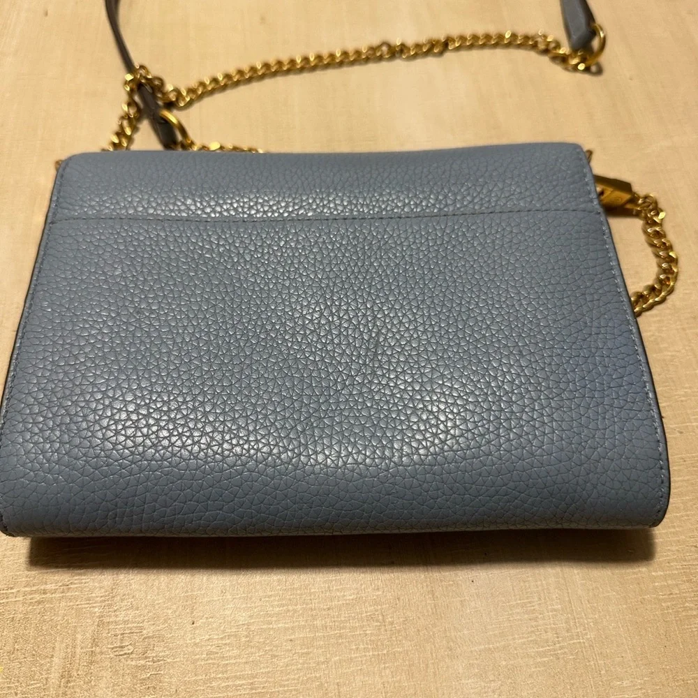 Tory Burch Slate Blue Crossbody Bag with Gold Chain - Picture 6 of 11